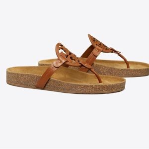 Tory Burch Miller Cloud Sandals - size 10 Leather/Cork